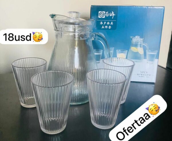 SET de Jarra y 4 Vasos de Cristal - Imagen 2
